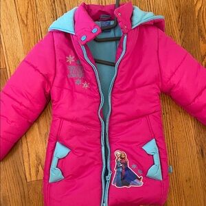 Disney Pink and Blue Kids Puffer Jacket